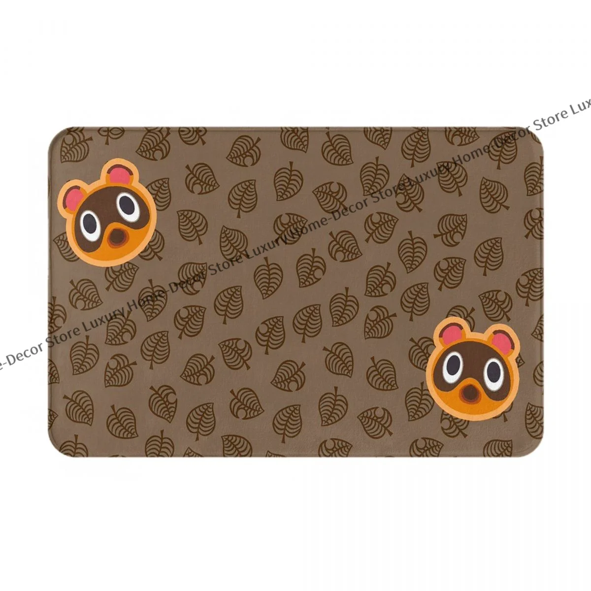 Animal Crossing: New Horizons Non-slip Doormat Brown Nook Bath Bedroom Mat Welcome Carpet Flannel Modern Decor