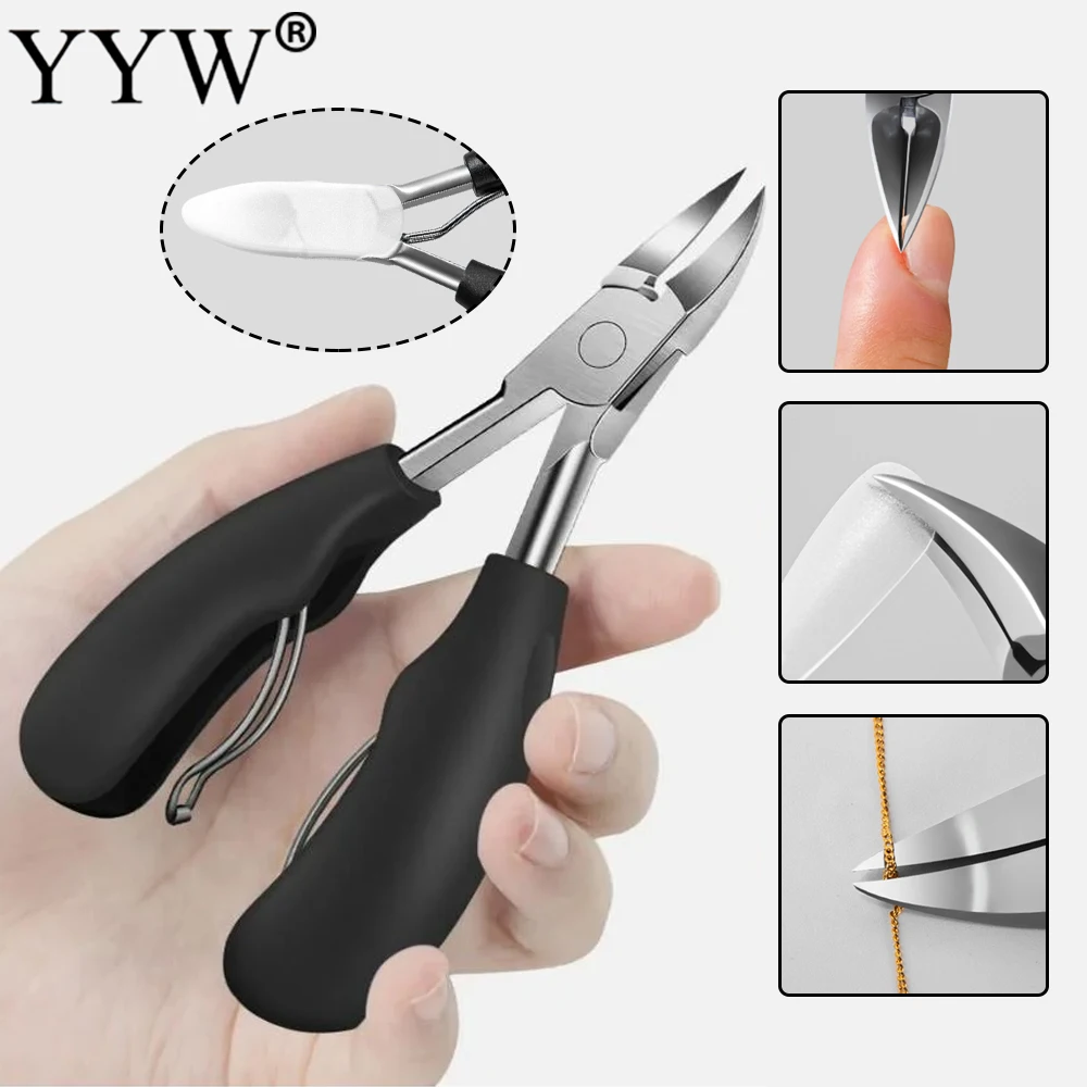 1pc Tagliaunghie professionale per unghie dei piedi Strumento per unghie incarnite Unghie spesse Pelle morta Rimozione dello sporco Taglierina per unghie con lama curva super affilata