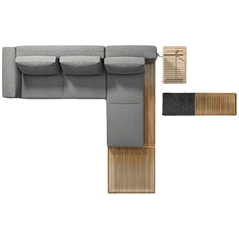 

Nordic outdoor sofa coffee table combination courtyard outdoor rattan chair open-air B & B hotel waterproof and sunscreen rattan