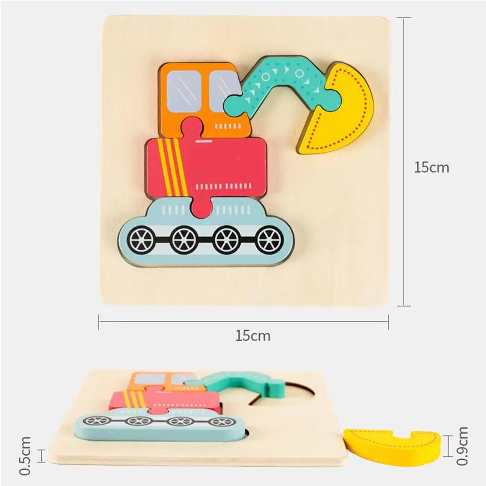 Kids Baby Wooden Puzzle Game Board Toy Lovely Cartoon Animals Early Education Gift