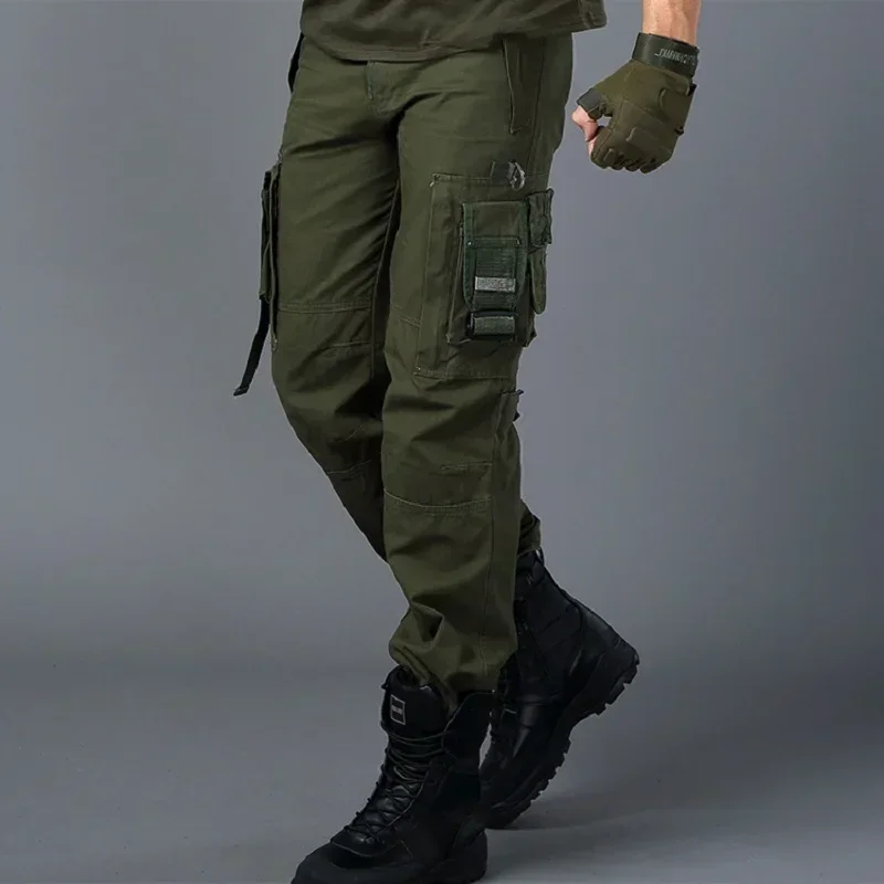 2024 CARGO BROEK Overalls Mannelijke heren Leger Brede TACTISCHE BROEK MILITAIRE Werk Veel Zak Casual Stijl Mannen Rechte Broek