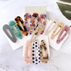 1/3 PCS Frauen Mode Leopard Acetat Geometrische Haar Clips Vintage Haarnadeln Barrettes Haar Zubehör Alle Match Haar Clips