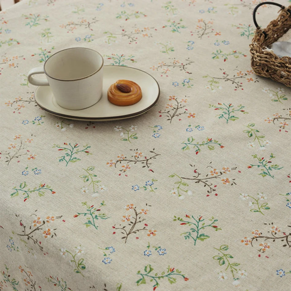 Bloom Table Cover with Lace,Customizable Blending Flower Tablecloth,for Home Kitchen Dinning Tea Coffee Table Decoration