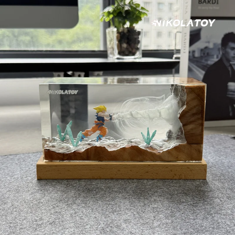 In Voorraad Nikolatoy Dragon Ball Kakarot Kamehameha Ambient Nachtlampje Anime Hars Desktop Ornament Decoratie Model Speelgoed Geschenken