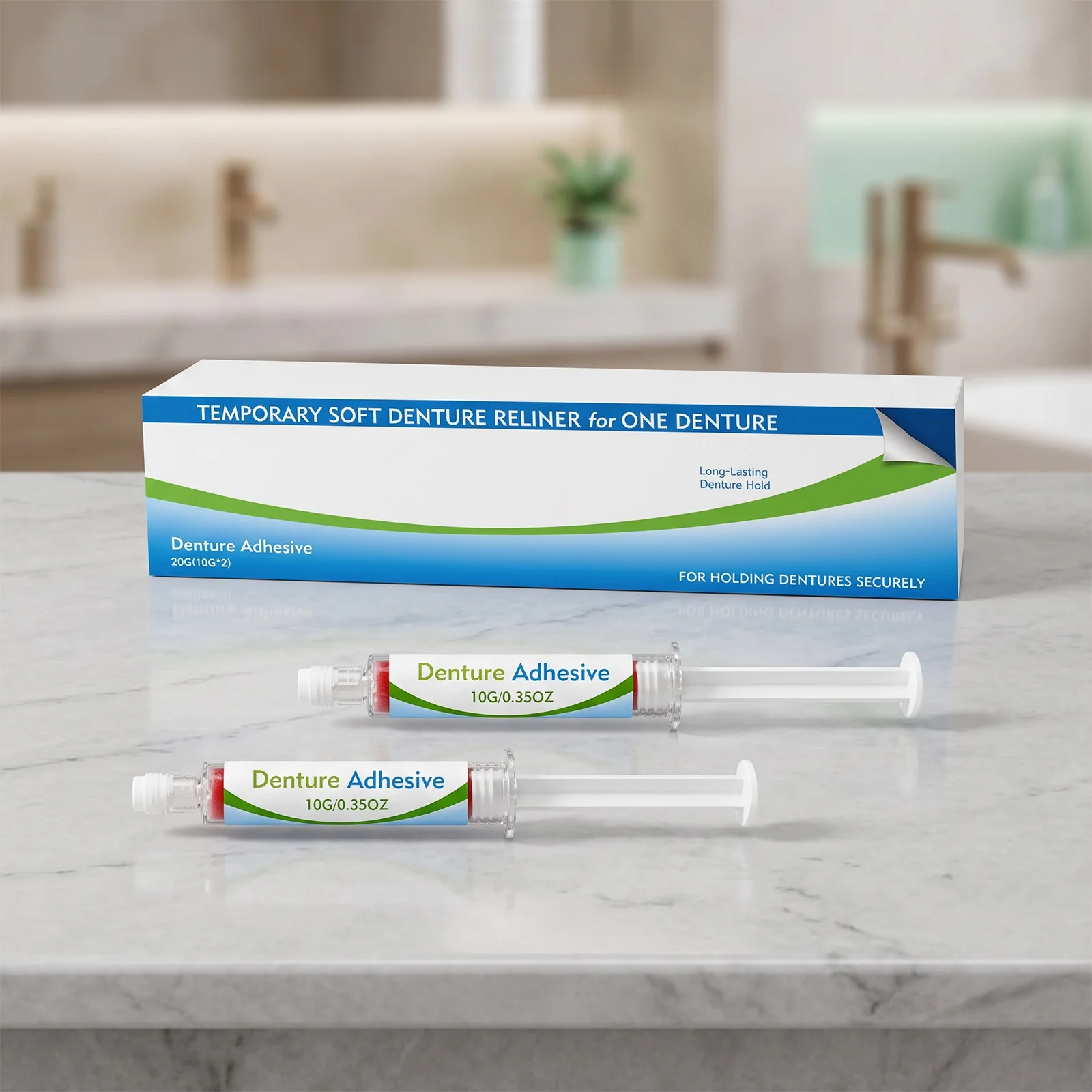 Temporary Soft Denture RelinerSyringe Denture Adhesive Long Lasting Secure Hold Comfortable Fit For Loose Dentures Oral care