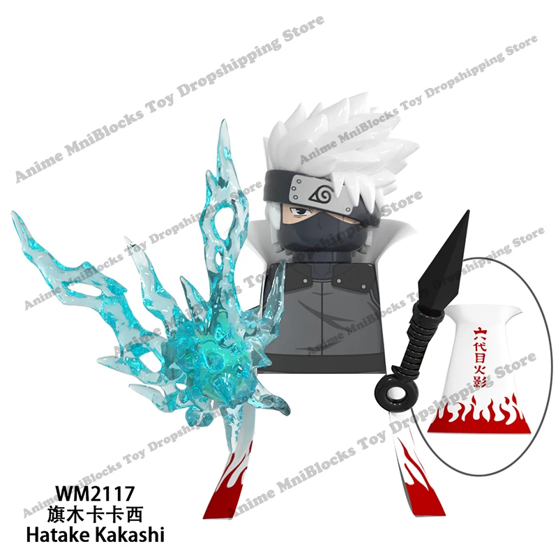 Wm6109 naruto blocos anime sasuke kakashi madara zetsu pode guy rock lee mini figuras de brinquedo ação montar tijolos brinquedos presentes do miúdo