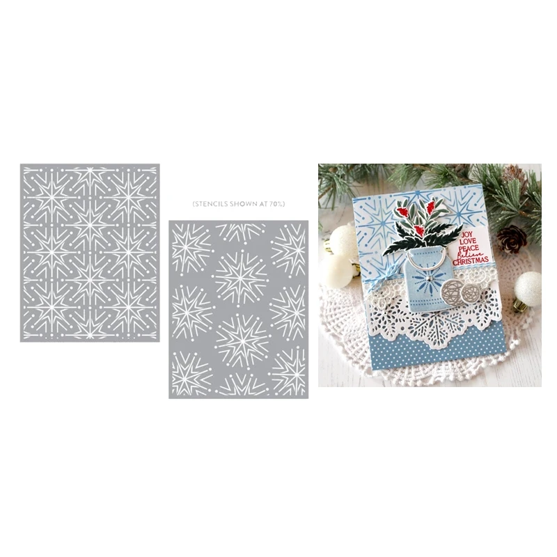 Spectacular Snowflakes Christmas Background Stencils Scrapbooking for Paper Making Frames Card Craft no Stamp