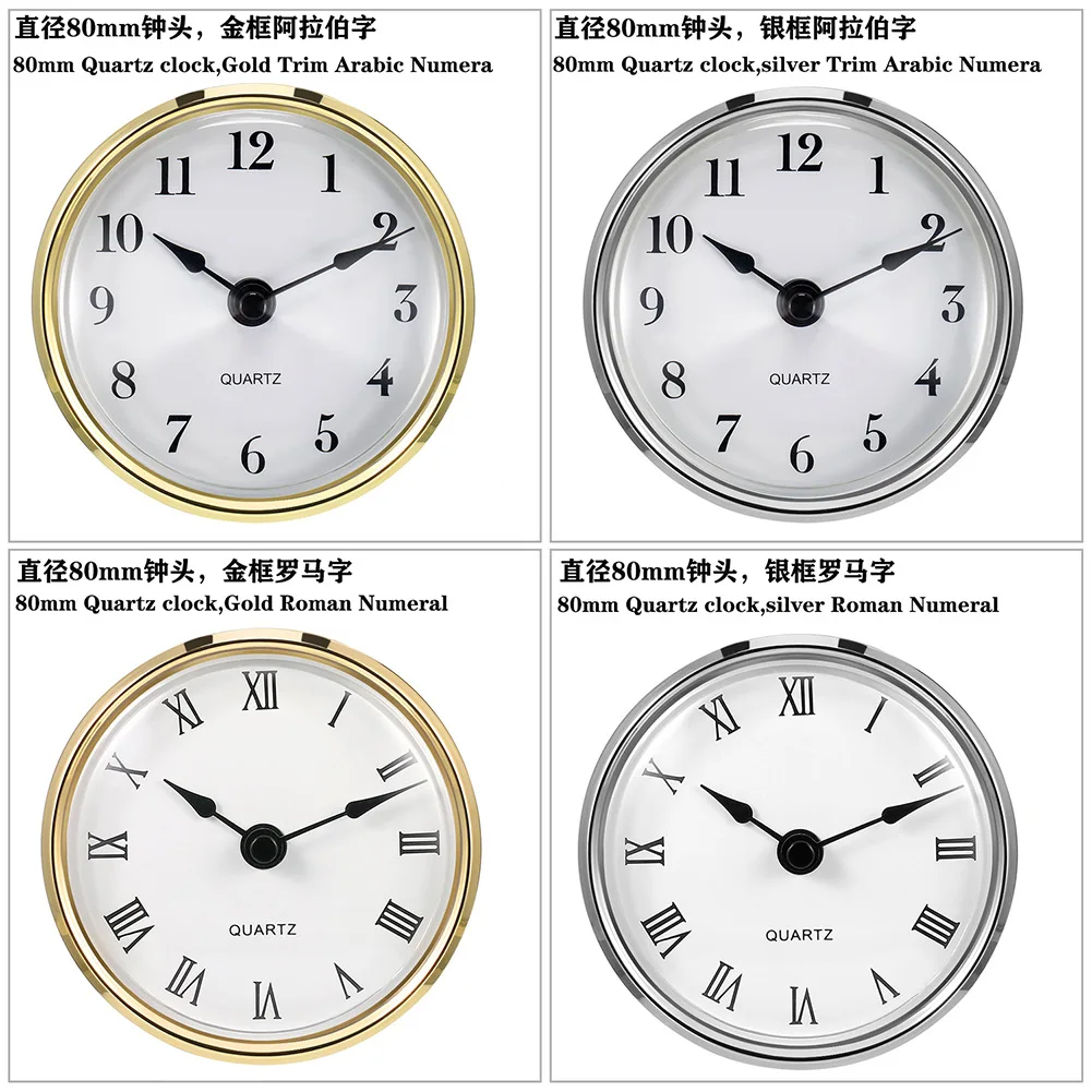 クォーツコア付きクリスタル時計,手工芸品がちりばめられた時計,80mm