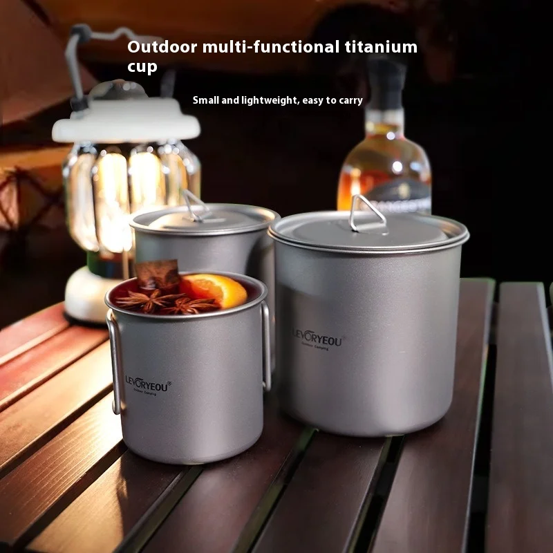 

Уличная чашка для воды из чистого титана, портативная складная кружка из титанового сплава для кемпинга