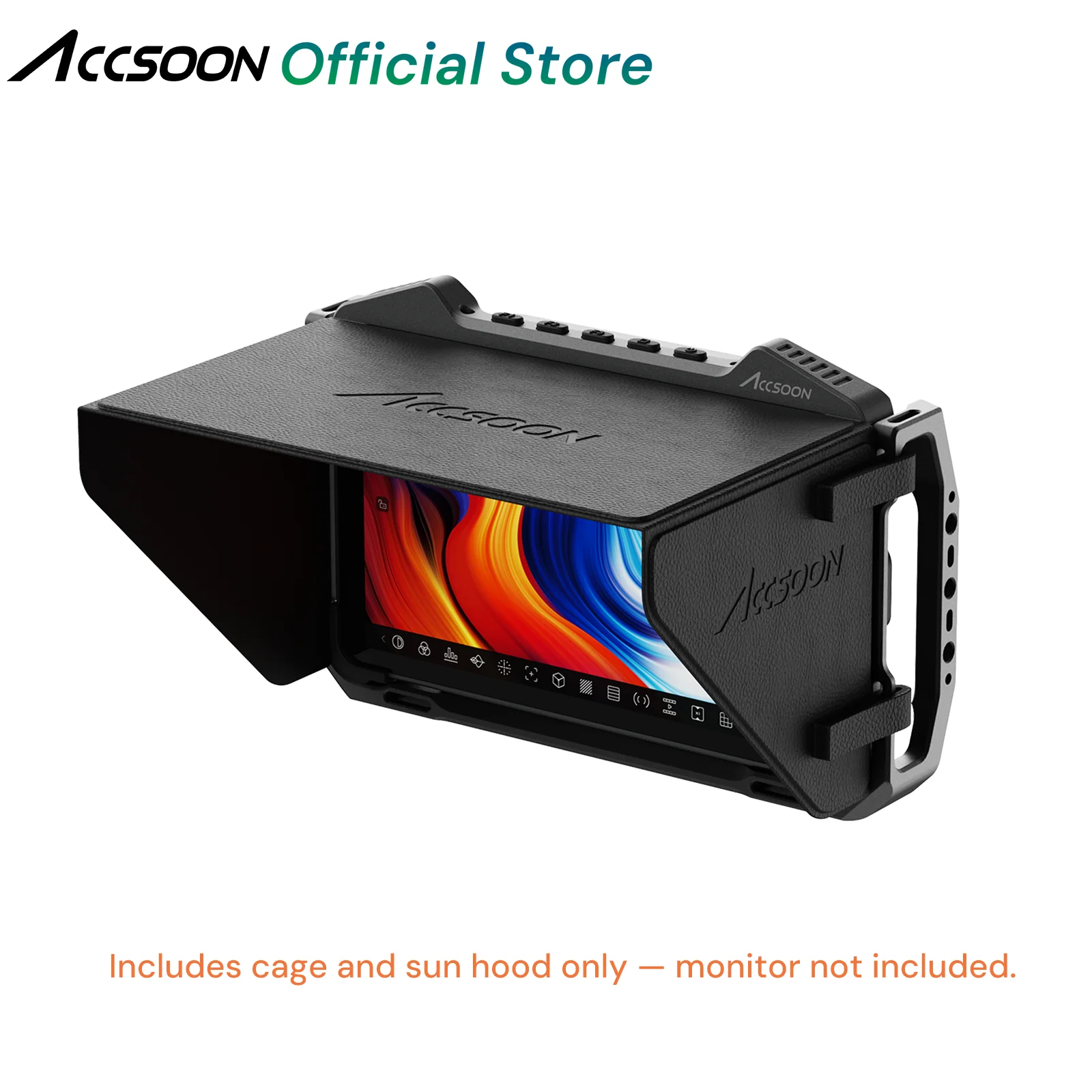 Accsoon Monitor Cage With Sunhood ,  Aluminum alloy protective cover cage and sun hood only ,  for CineVIew  M7 Pro Monitor