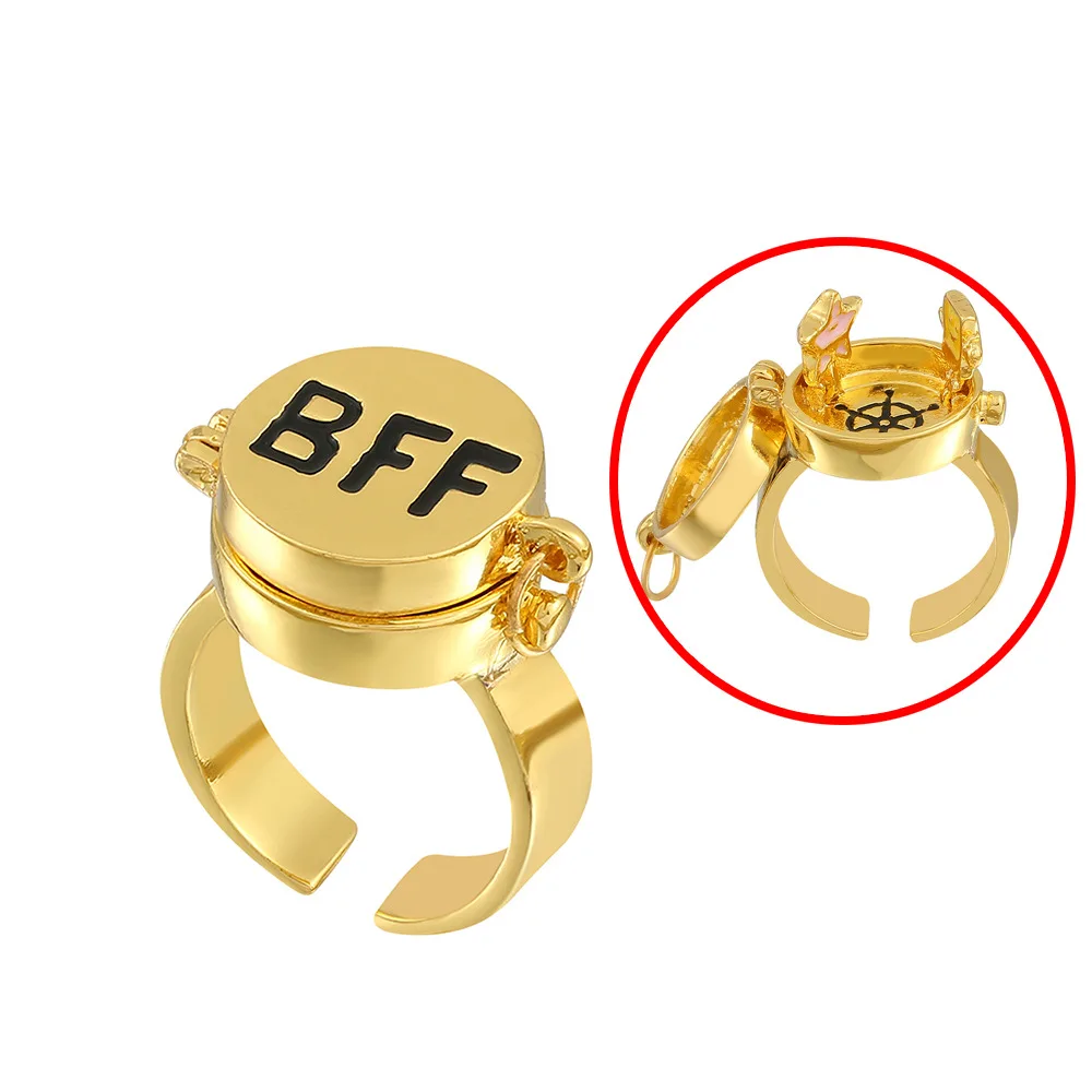 Teen Fashion Bff Ring, Beautiful Anime Aesthetic Couple Ladies And Men Opening Ring, Close Friend Jewelry, New Birthday Party Gi