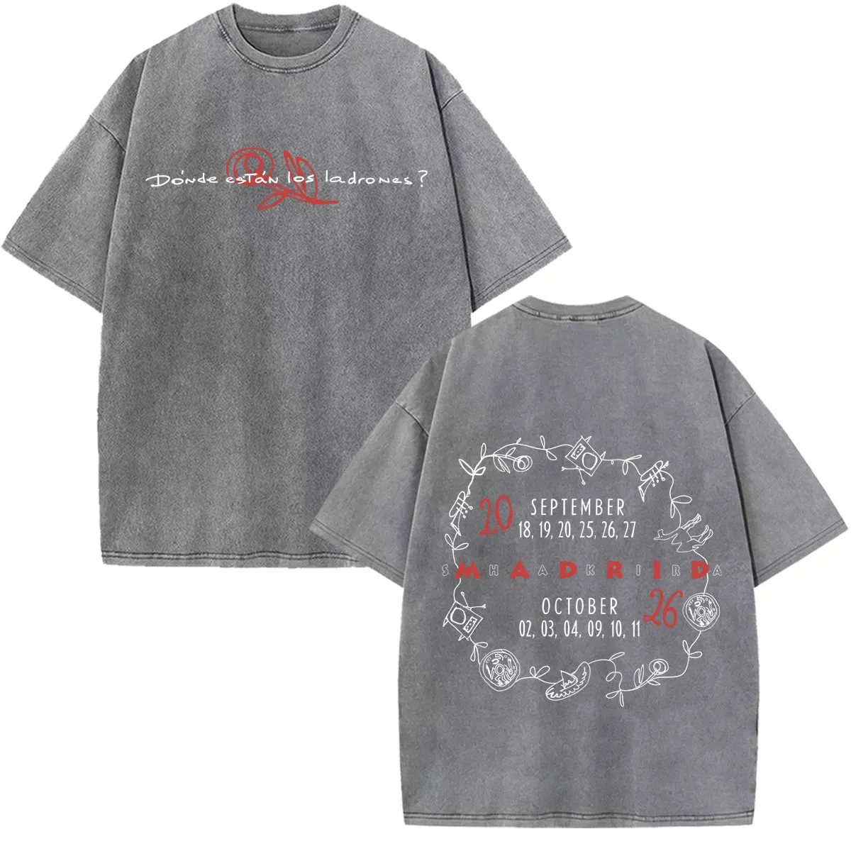 Shakira Las Mujeres Ya No Lloran 2026 Tour Print Vintage Washed Fan Geschenk T-Shirts Herren Damen Mode Locker Lässig Baumwoll-T-Shirt – Detail 15