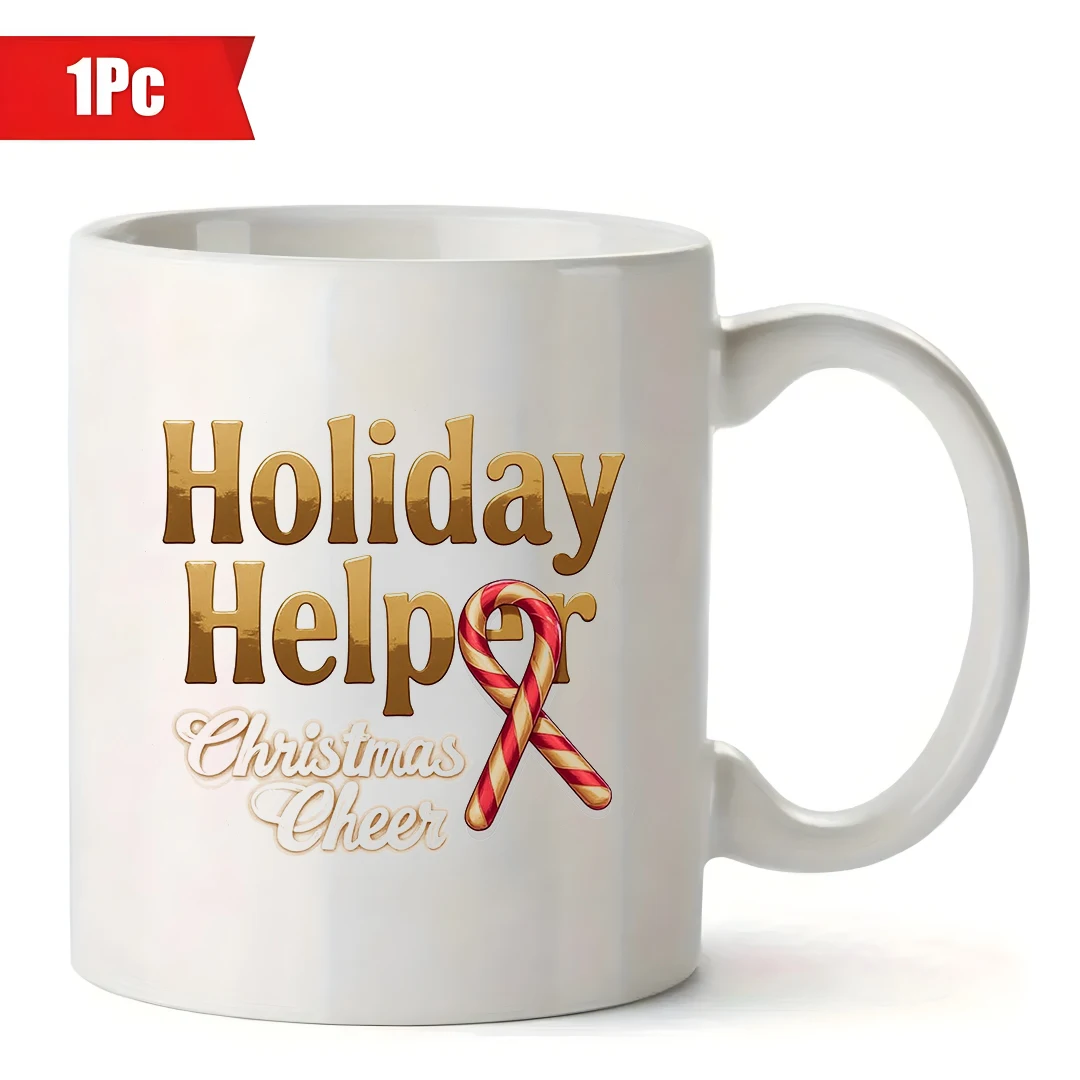 Mug 11oz + Cangkir Natal Stik Permen Kreatif + Hadiah Natal - Cangkir Air Anak Cangkir Kopi Rumah Kantor