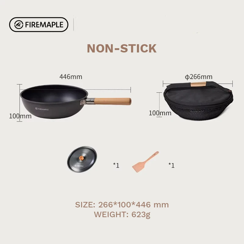 Fire-Maple Camping Wok Lichtgewicht Koekenpan Stoofpot Tas Inclusief Camping Kookgerei Outdoor Kookgerei