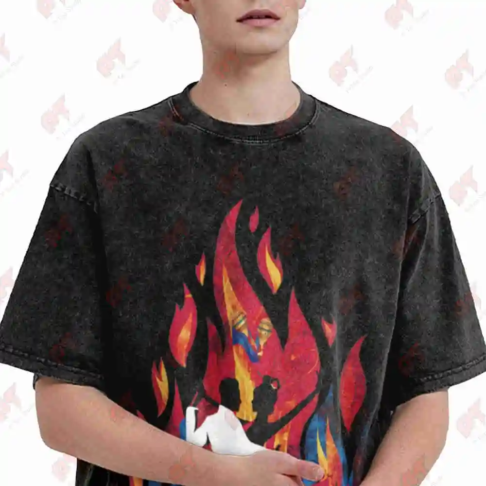 Salsa Cubana Fiery Dance Art Vintage Washed Tee Pure Cotton T-Shirt