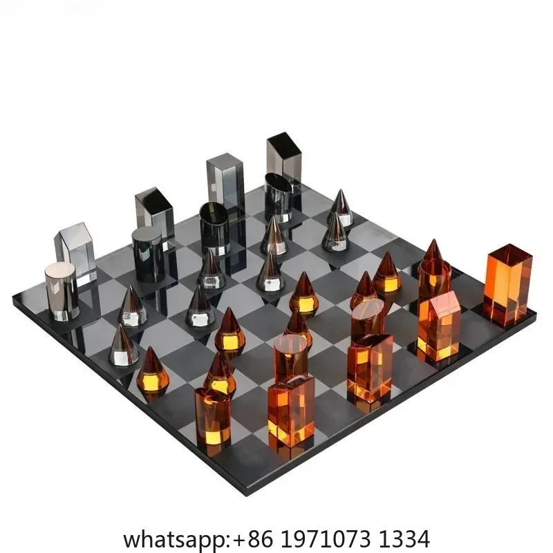 Crystal Chess Ornaments Desk Decoration Crafts Creative Geometric Artwork  Room Decor