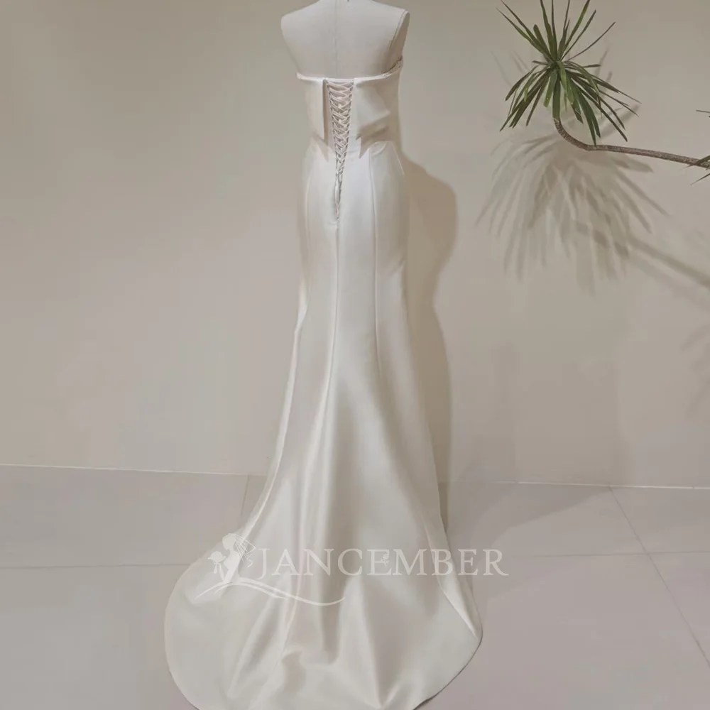 Surprise Price Wedding Dresses For Bride 2026 Lace Up Back Strapless Satin Sleeveless Mermaid Customized robe de mariée