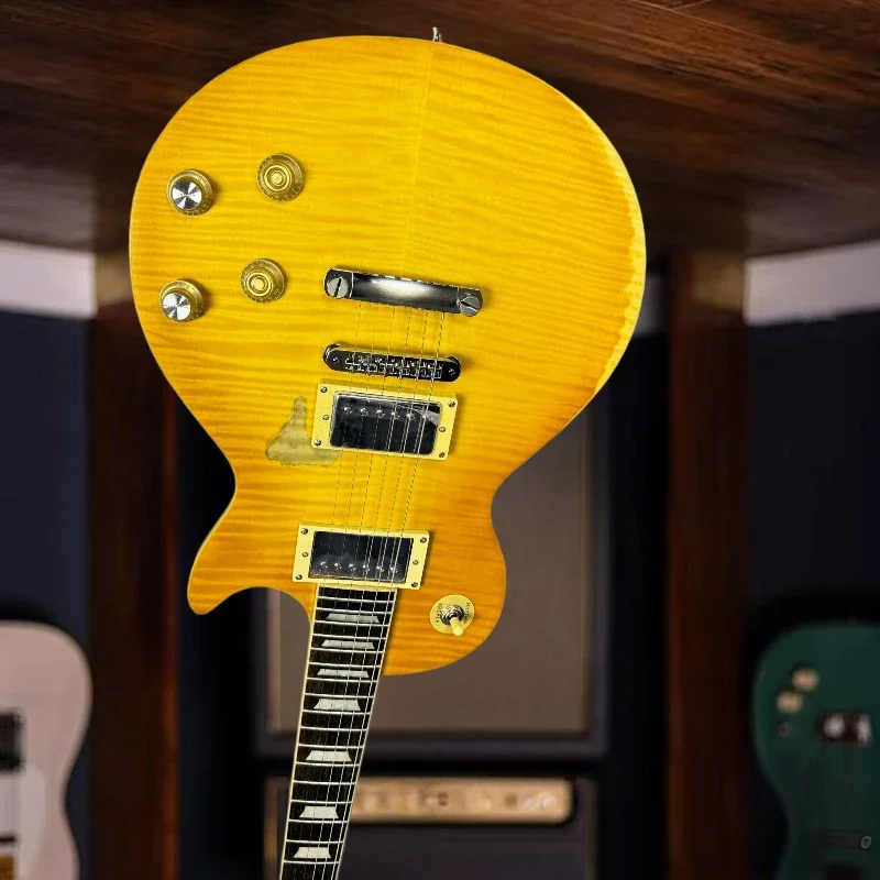 شحن مجاني LPAUL مشرق الأصفر البني الماهوجني الجسم روزوود الرقبة الغيتار الكهربائي #1