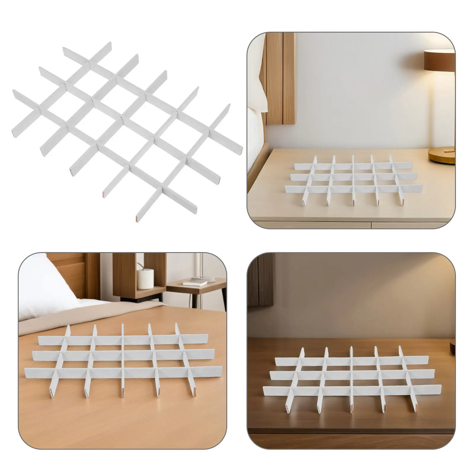 2Pcs Jewelry Box Organizer Inserts Adjustable Removable Dividers Scratch Resistant Lining Stylish Display Tray for Drawer Vanity