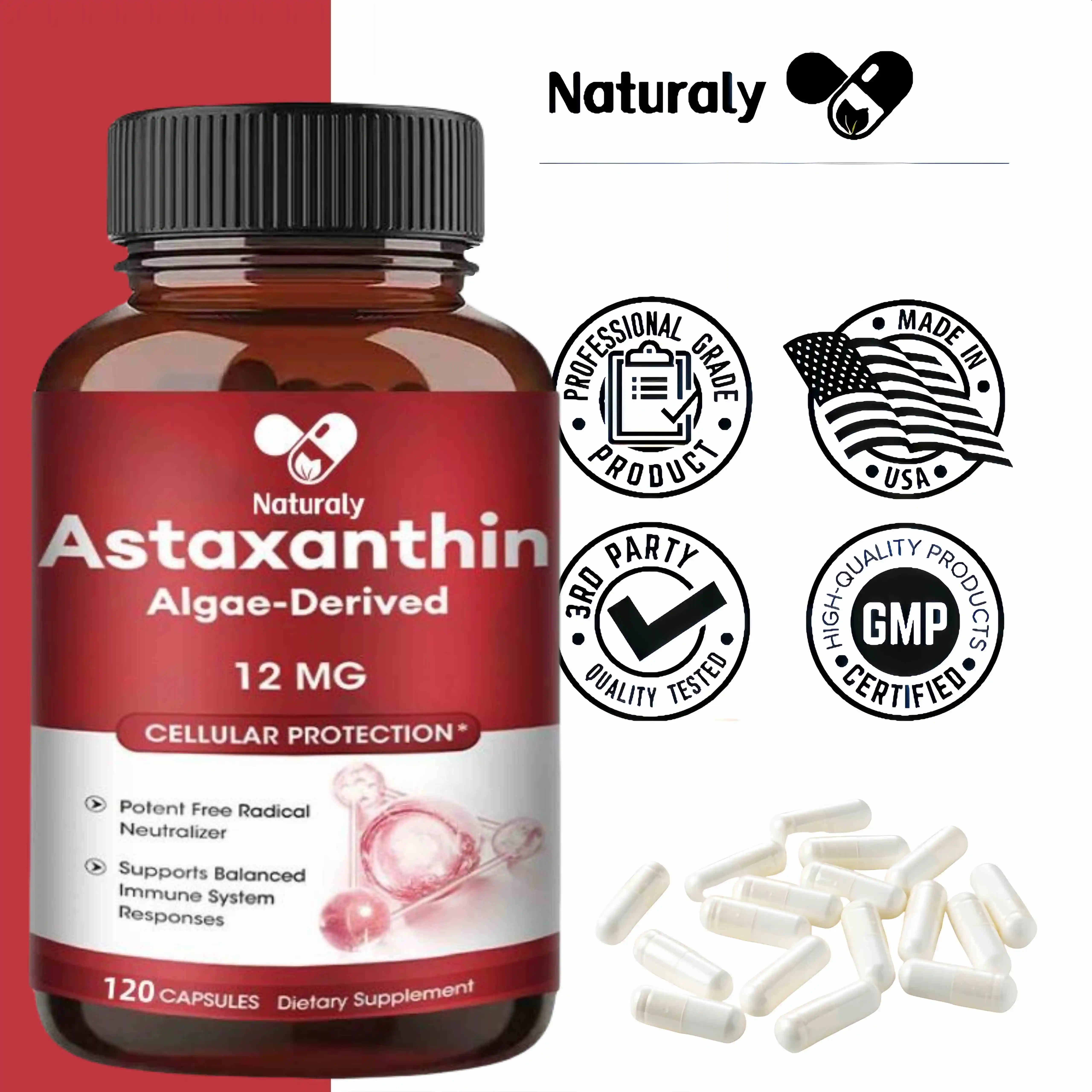 Astaxanthin Extract Capsules Promotes Cardiovascular Health and Accelerates Metabolism Antioxidant Supplement