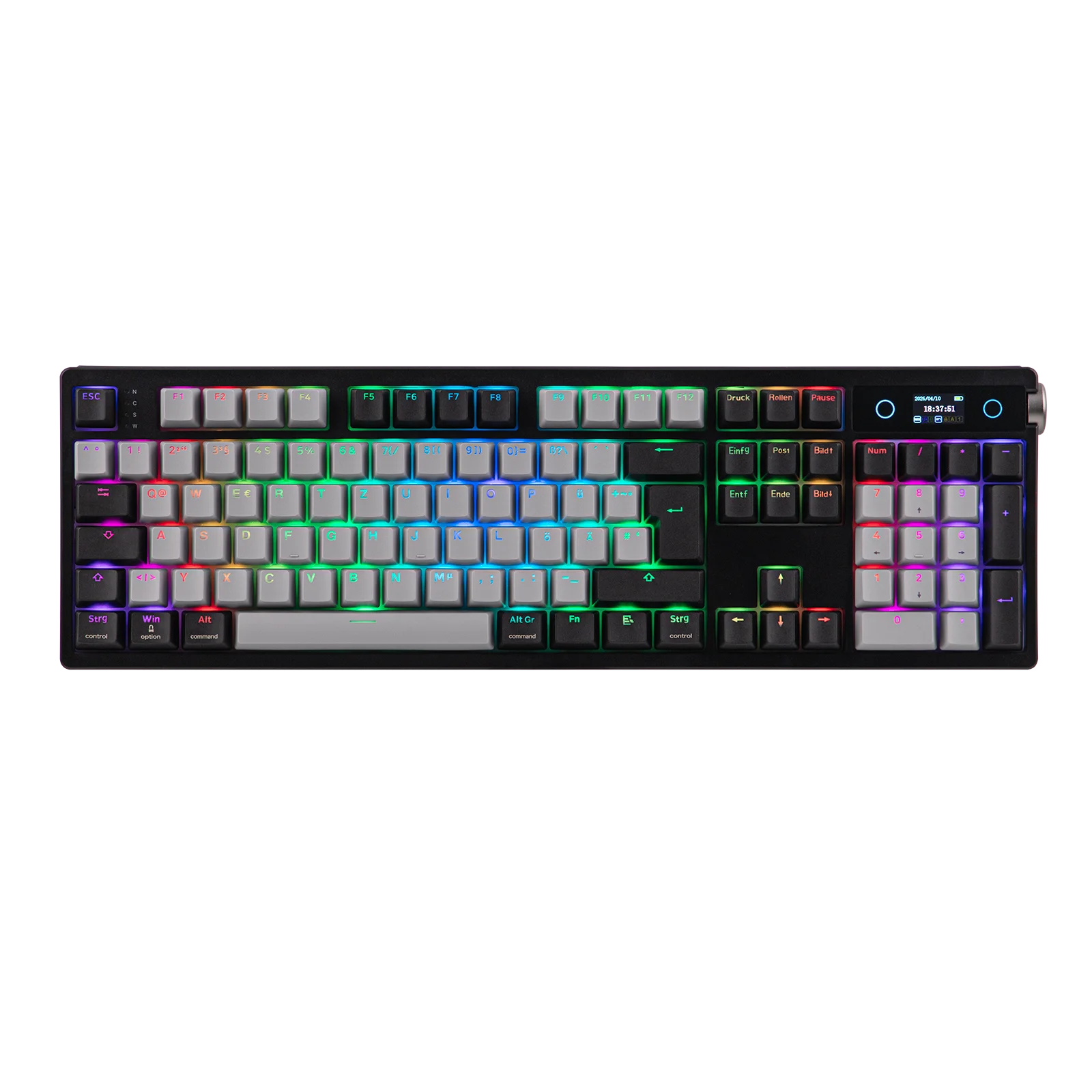 ISO-DE EPOMAKER TH108 PRO 100% German QWERTZ Layout Tri-mode Wireless Mechanical Keyboard 10000mAh & RGB Backlight