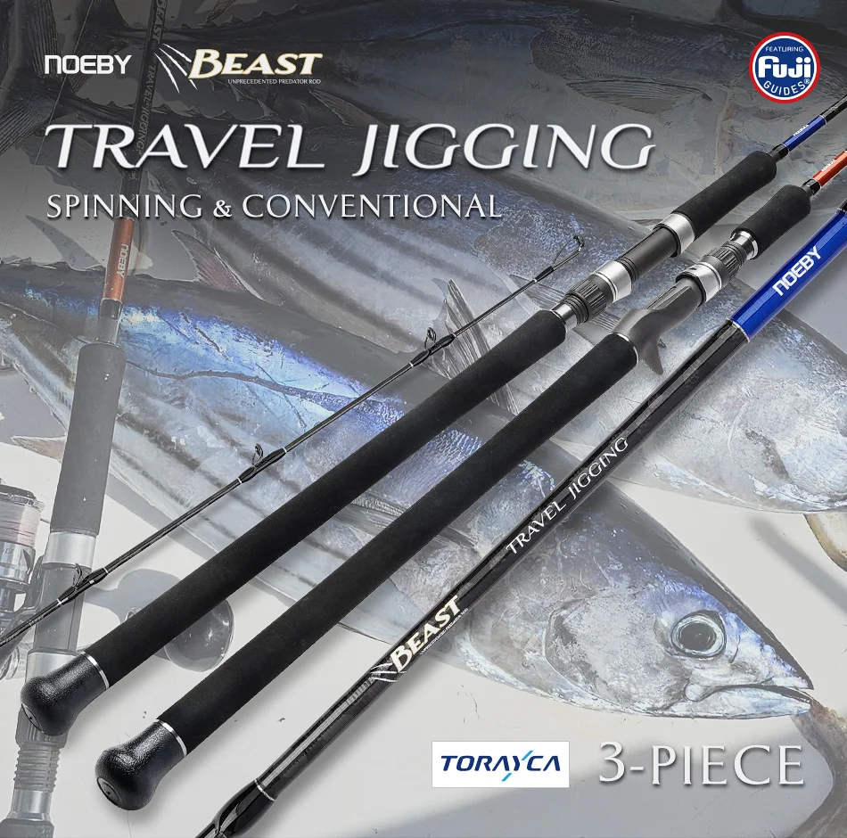 NOEBY Beast Reise-Jiggingrute 1,83m 3-teilig mit Fuji-Ringen, Toray Carbon, Spinnrute für Offshore-Großwildfischen – Detail 2