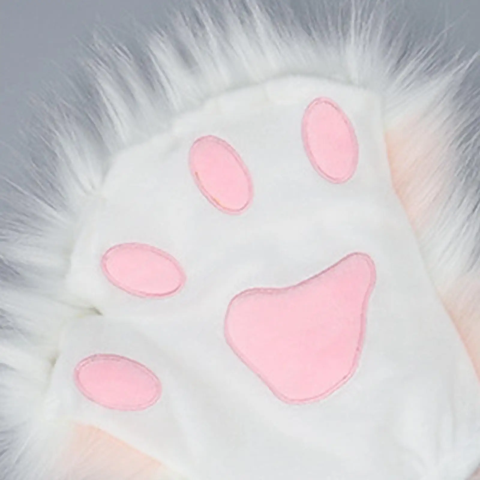 Cat Claw Gloves Plush Hands Paws Adult Costume Accessories Half Finger Gloves for Masquerade Clubs Festival Role Play Halloween