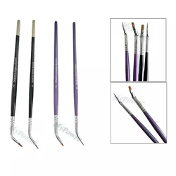 4Pcs 0# 2# Dental Curved Brush Pens Skyists Nylon Hair Brushes Denture Dentine
