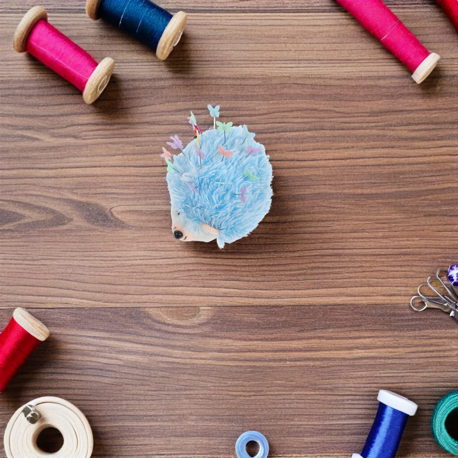 

1Set Hedgehog Sewing Pin Cushion Organizer for Quilting DIY Patchwork Needle Holder with Flat Head Butterfly Dressmaker Pins