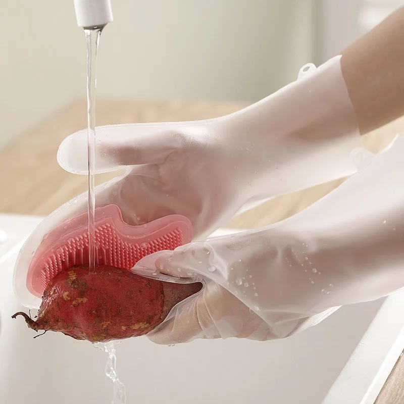 Dishwashing Cleaning Gloves Non Slip Water Resistant Latex Multipurpose for Kitchen Washing and Vegetable Cleaning