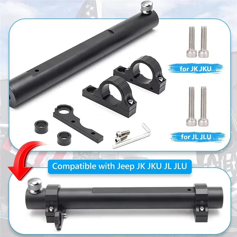 

Tailgate Hinge Antenna Bracket For Jeep For Wrangler JK JL BJ40 2-In-1 Flagpole Holder Tailgate Bracket Universal Fit