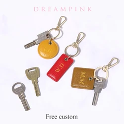 Custom Letters Keychain Luxury Free Engrave Name Small Celebration Gift Key Chain Wholeslae Wedding iGenuine Leather Key Tag