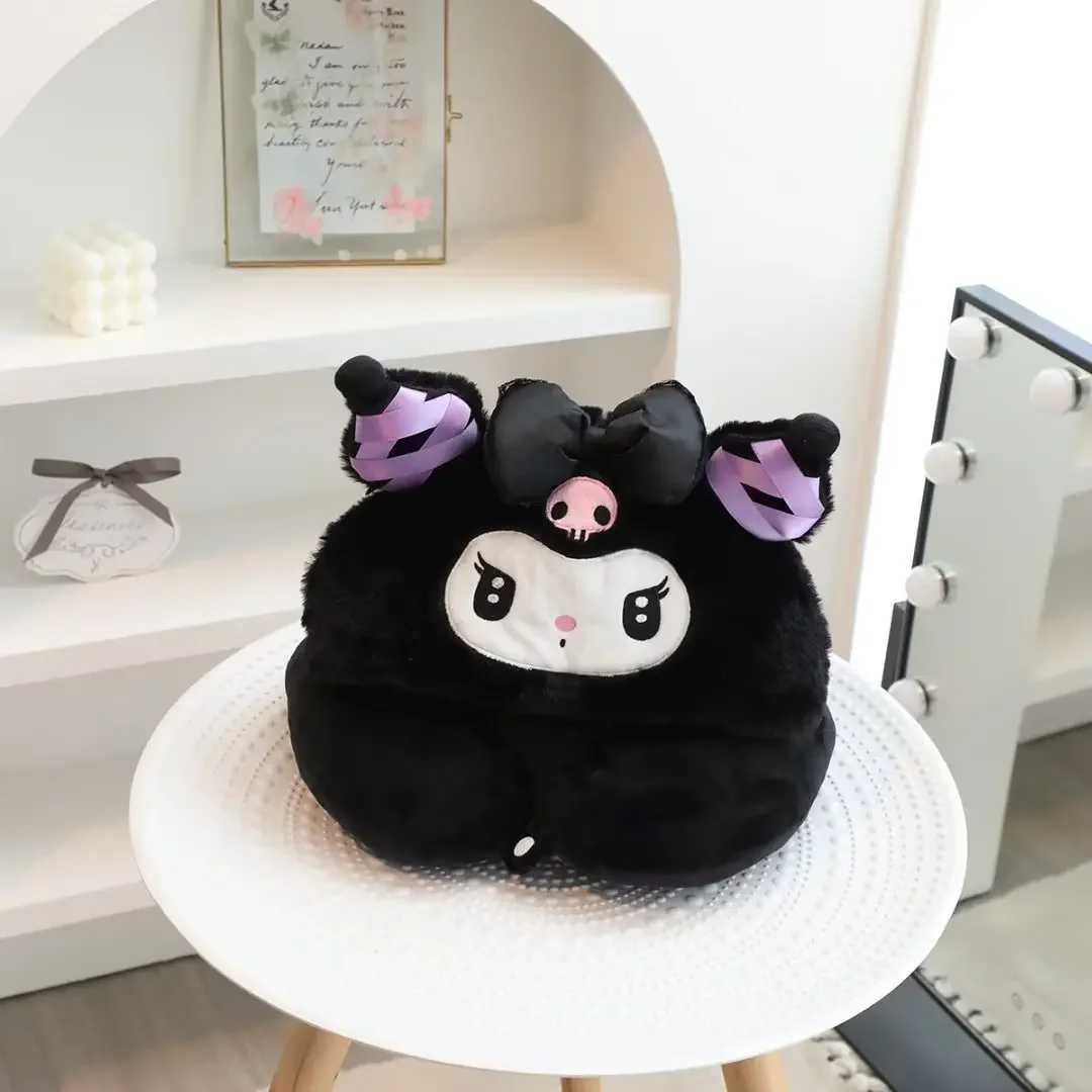 หมอนรองคอตุ๊กตา Sanrio Series หมอนรองคอตุ๊กตา Kuromi พร้อมหมวก My Melody หมอนรองคอของขวัญวันเกิดสําหรับเด็กผู้หญิง