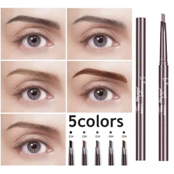 5 Colors Double-ended Eyebrow Pen Automatic Rotation Brow Tint Natural Long Lasting Eyebrow Pencil Beauty Makeup Cosmetics