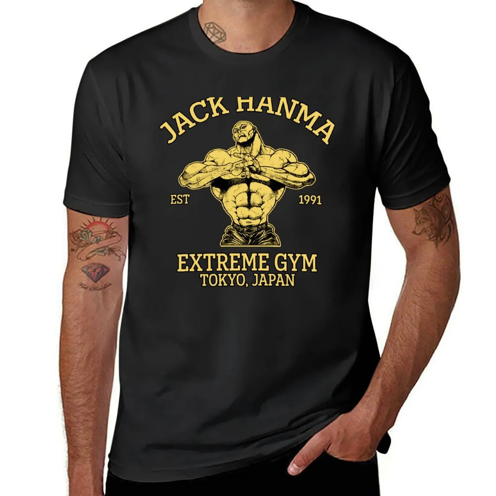 Jack Hanma Gym T-shirt boys animal print plain summer clothes sublime heavy weight t shirts for men