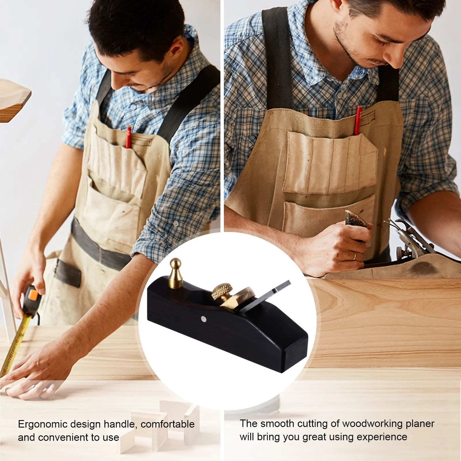 

Эргономичный ручной рубанок для начинающих и профессиональных столяров, с высококачественным стальным лезвием, полированный