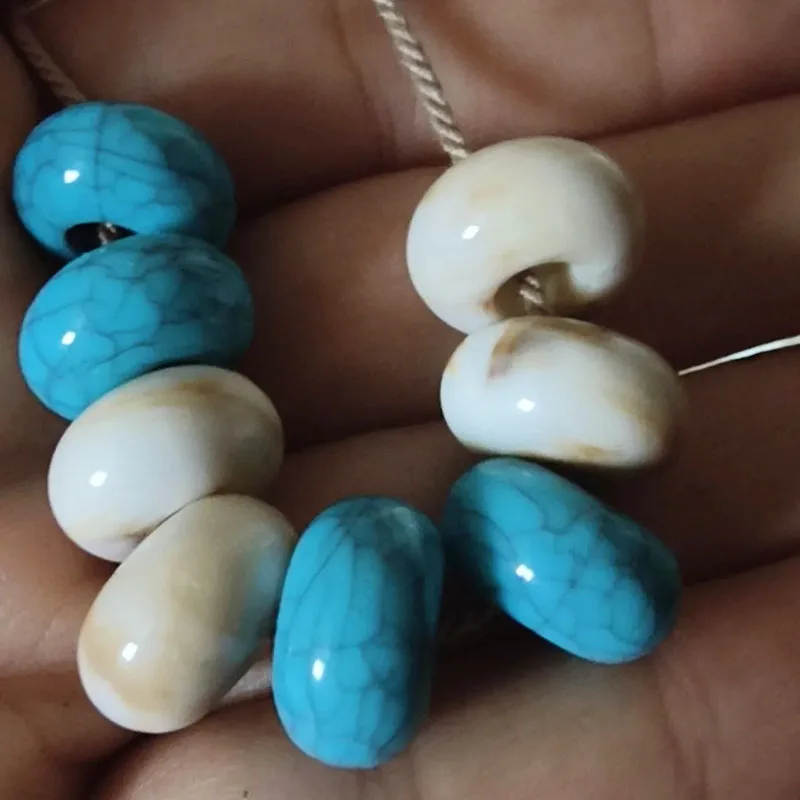 

100pcs Acrylic Spacer Beads Two Tone Large Hole 14mm Flat Round DIY Jewelry Making