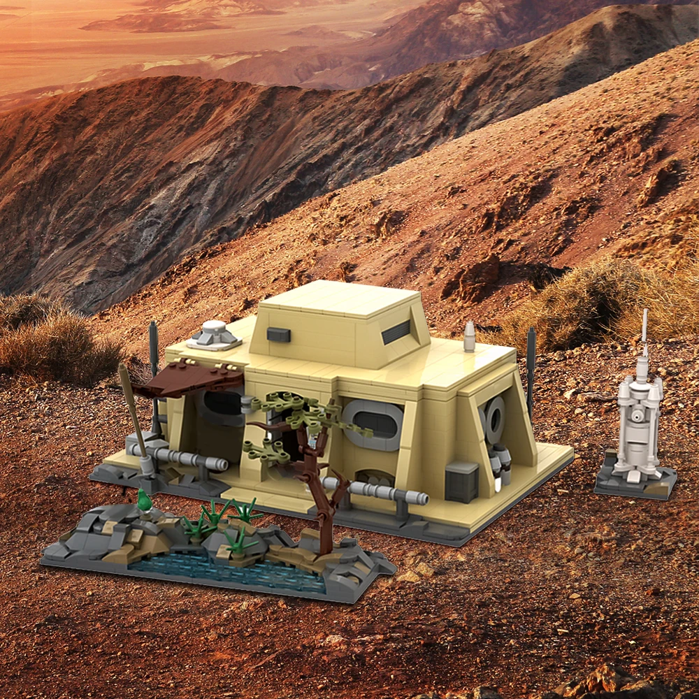 MOC Space Movies Desert Cabin Model importer décennie ks, Classic hypothécaire ooineeds House Architecture Bricks, Throness Room Toy, Kids Gift