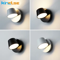 Lámpara LED de pared para interiores, iluminación nórdica con interruptor, giratoria de 350 grados, lámpara de lectura para mesilla de un solo cabezal, candelabro para dormitorio y Hotel
