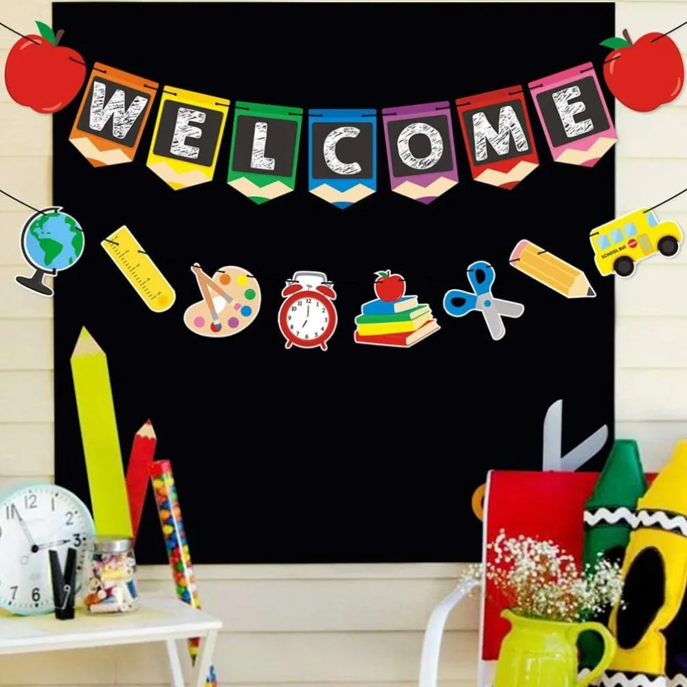 Opening Season Back to School Season  Flag Party Classroom Decoration Flower Banner | Back To School Banner