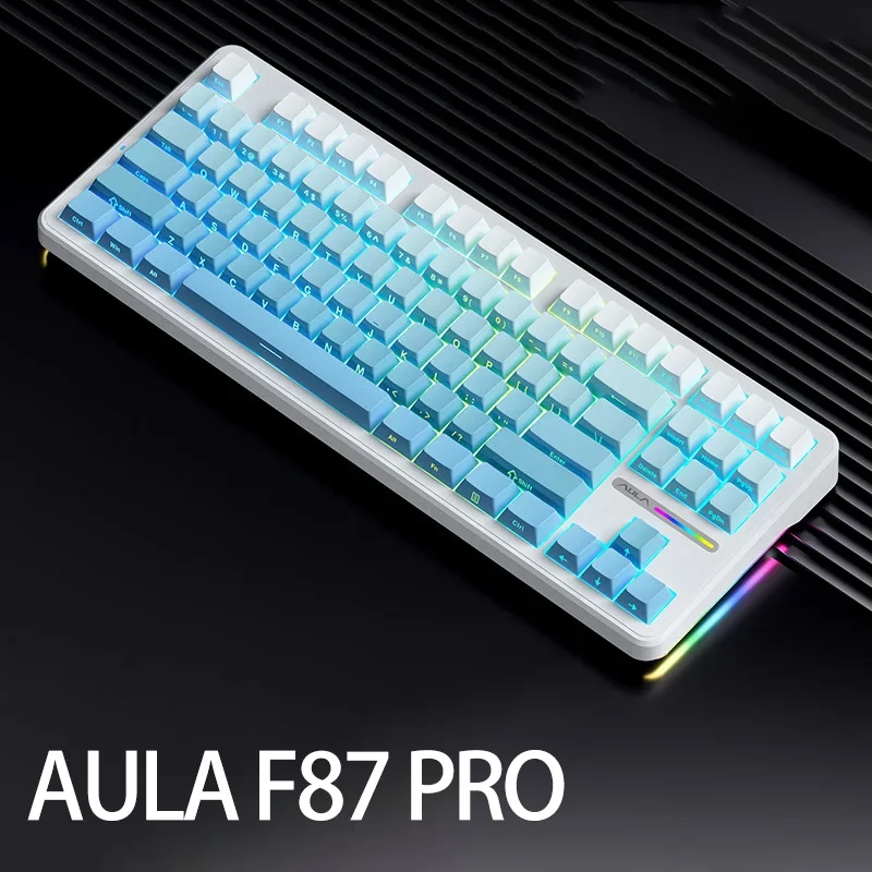 

Aula F87 Pro Mechanical Keyboard 2.4g/Usb/Bluetooth Tri Mode Customized Keyboard 87 Key Hotswap Rgb Pbt Gaming Keyboard For Pc