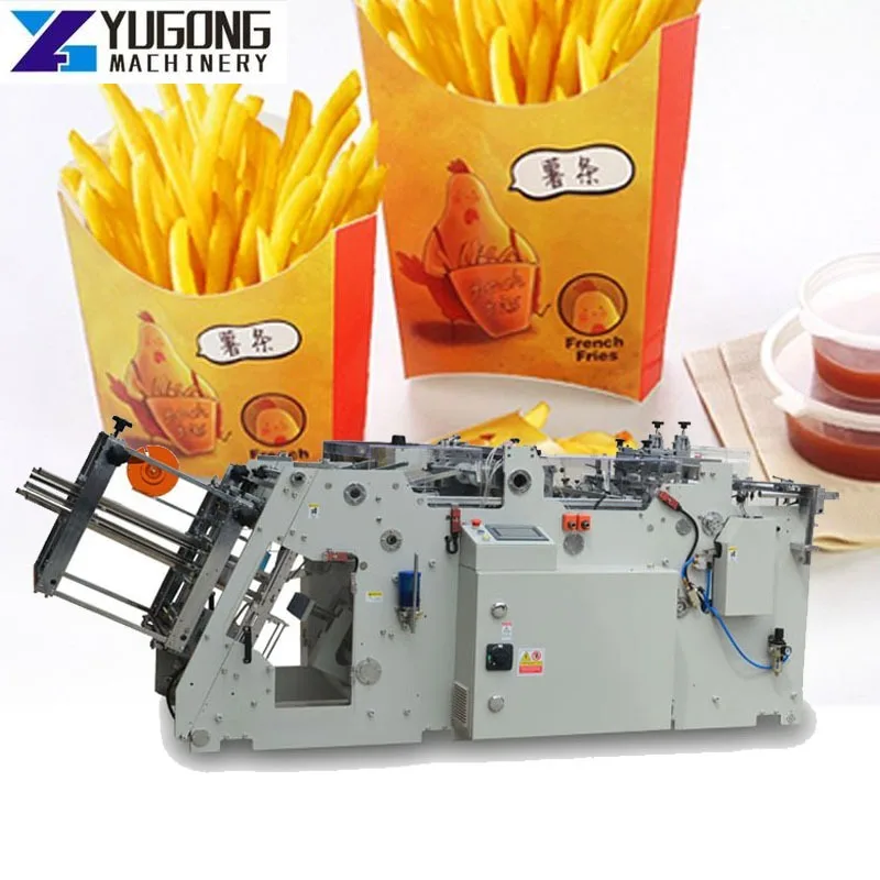 

Automatic Different Size Hamburger Corrugated Carton Box Making Machine Double-station Hamburger Box Making Machine for Food Box