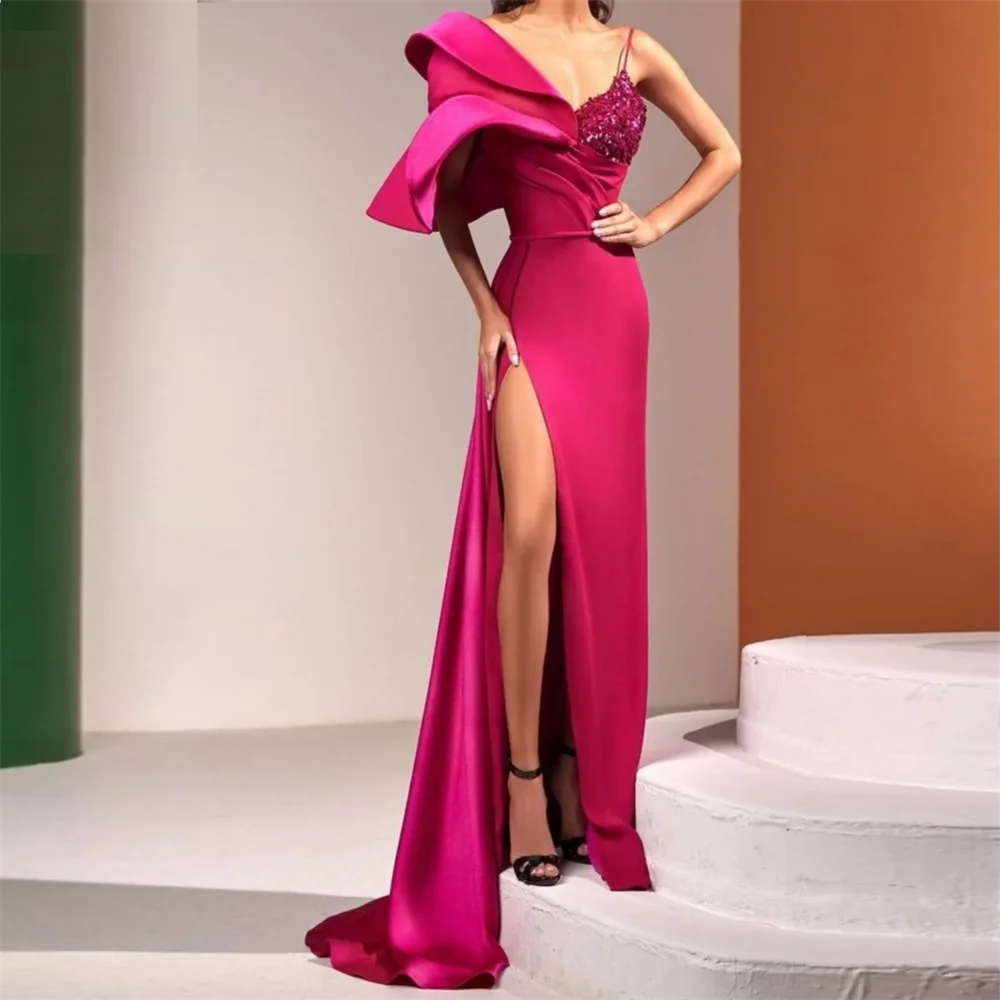 

Customized Formal Gown Saudi Arabia Evening Prom Dearin Asymmetrical A-line Floor Length Skirts Layered Sleeveless