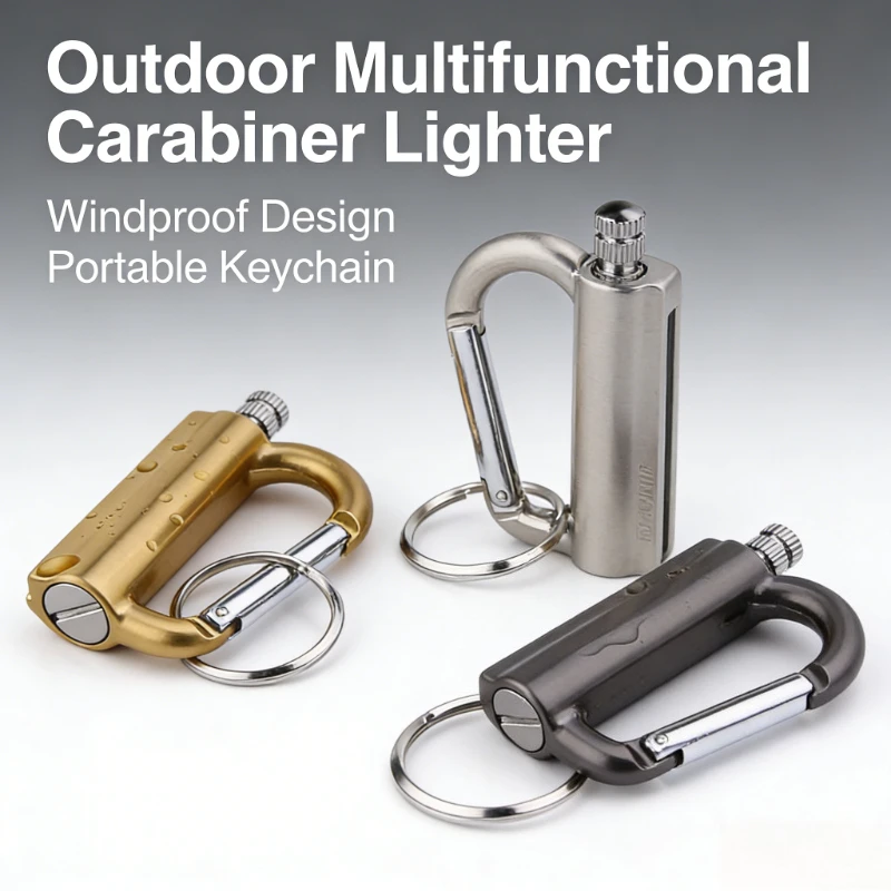 

Multifunctional Keychain Fuel Oil Lighter Durable Metal Construction with Integrated Bottle Opener for Daily & Outdoor Use