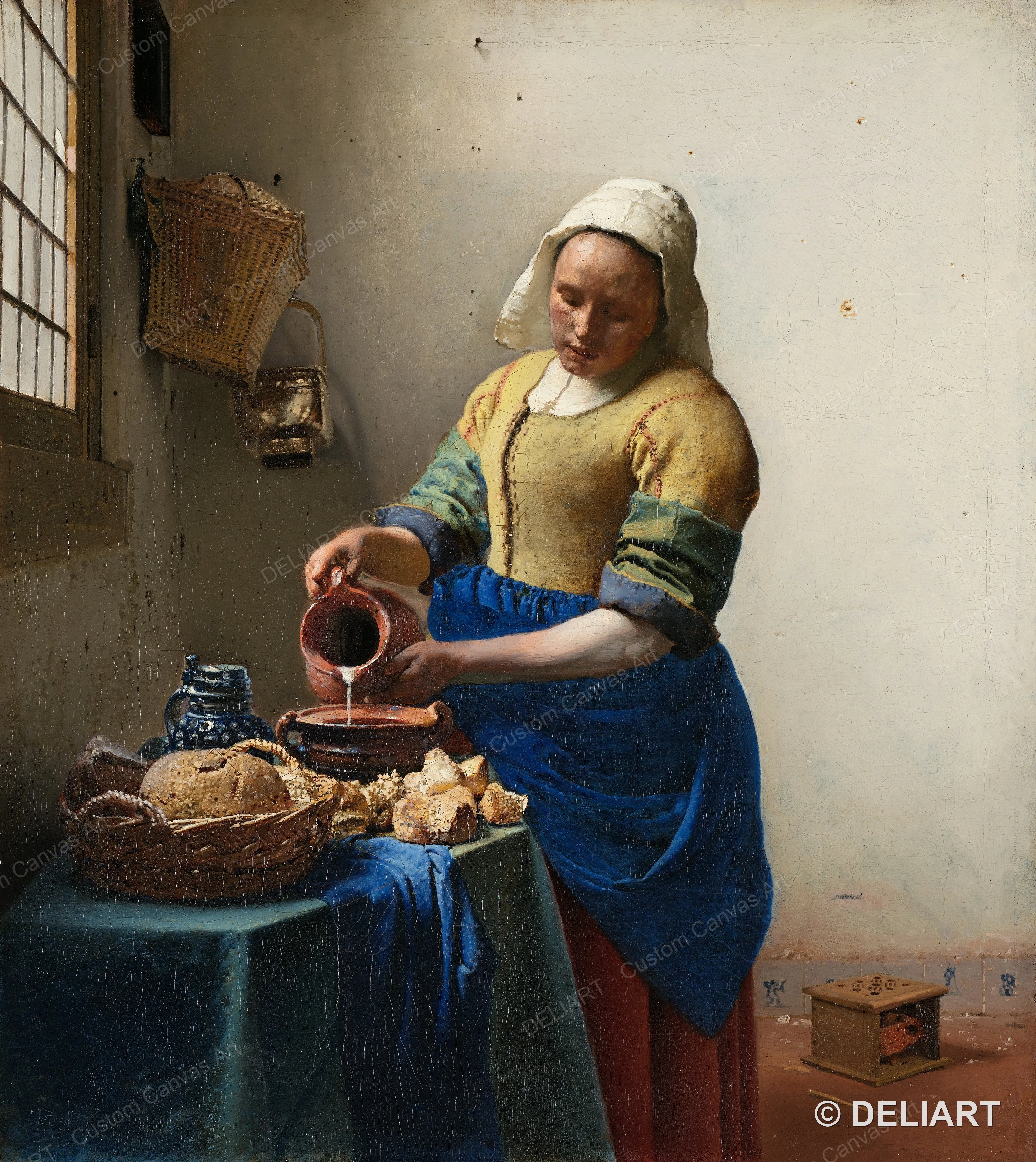 1 PC Vermeer Canvas Wall Art Girl with a Pearl Earring The Milkmaid Dutch Golden Age Famous Painting Poster Decor Unframed