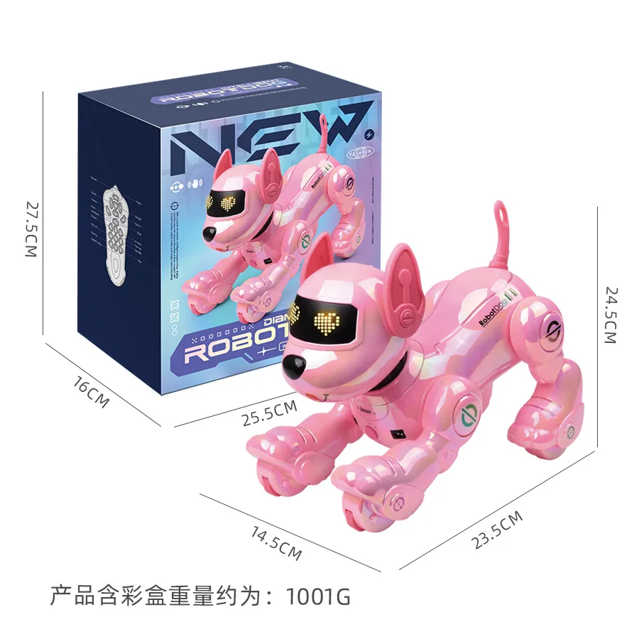 Chien robot intelligent Kawaii pour filles, animaux de compagnie mignons pour chiots, pigments intelligents, jouets pour chiens de phtaline chantants, cadeaux d'anniversaire