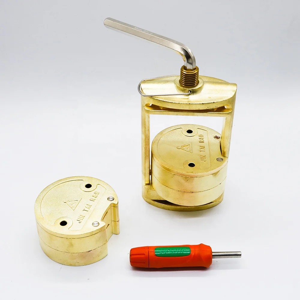 Dental Two-Layer Double Tank Bronze Handler Denture Flask Press Compress with Wrench and Handle fast shipping