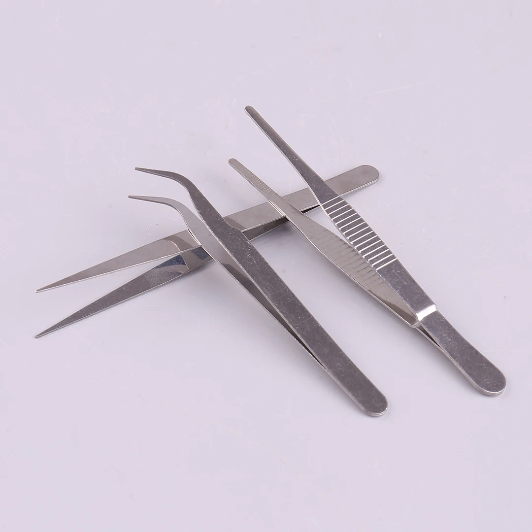 3-delige modelspecifieke pincetten voor afstandsbediening en handmodificatie, modelvliegtuiggereedschap, roestvrijstalen pincetset