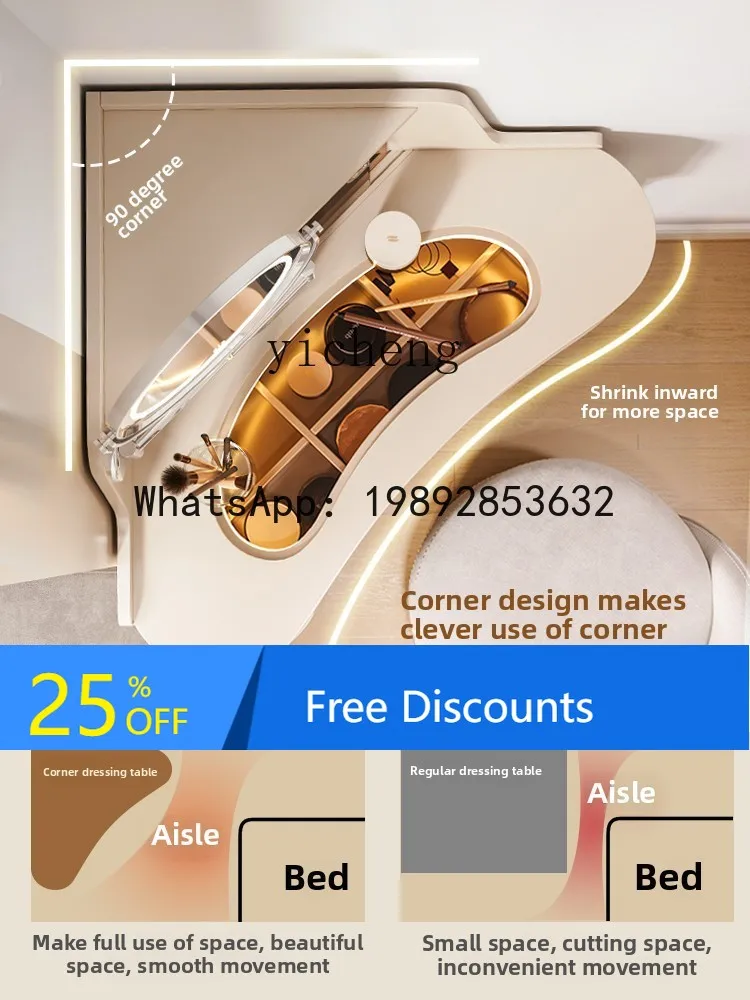 cream wind corner dresser small triangular corner makeup table bedroom corner small apartment