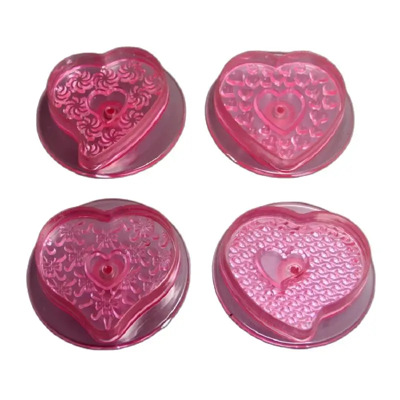 

Plastic 4pcs Valentines Heart Shaped Cake Plunger Cutters DIY Fondant Molds Set HB0745